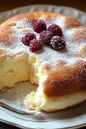 Pastel de yogur griego decorado con frutas frescas