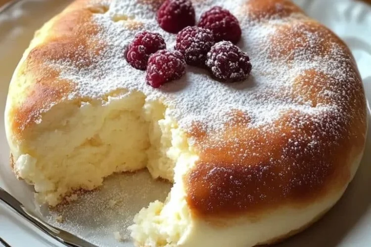 Pastel de yogur griego decorado con frutas frescas