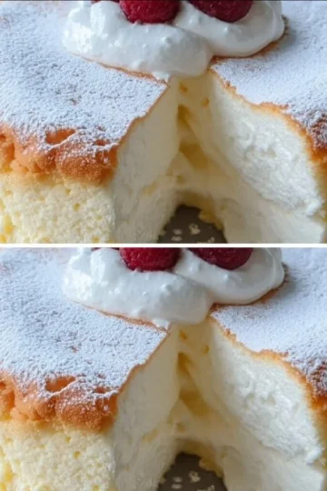 Pastel Nube de Yogur Levemente Húmedo, un postre esponjoso y delicioso.