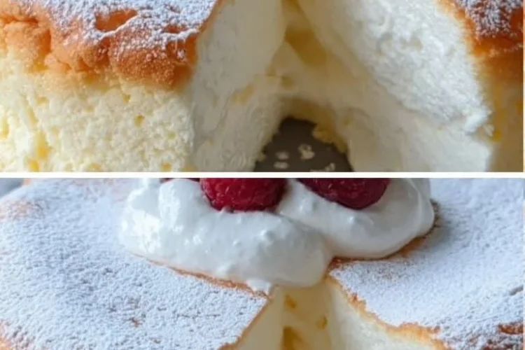 Pastel Nube de Yogur Levemente Húmedo, un postre esponjoso y delicioso.