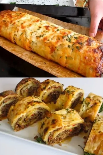 Rollos de papa rellenos de carne en un plato atractivo.